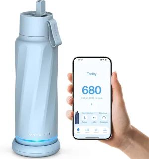 Vita Smart Water Bottle with Reminder to Drink Water, BPA-Free Vacuum Insulated Water Bottles with Straw, Bluetooth Intake Water Tracking Bottle, Ideal for Gift (18 oz)