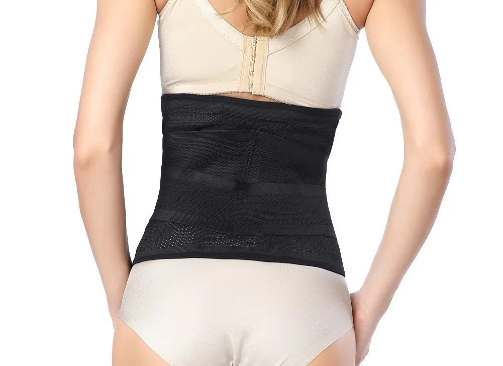 Waist Trimmer Belt- Breathable Postpartum Postnatal Recoery Materinty Support Belt Post Pregnancy After Birth,Pregnancy Belly Band Abdominal Binder,Black,Size M