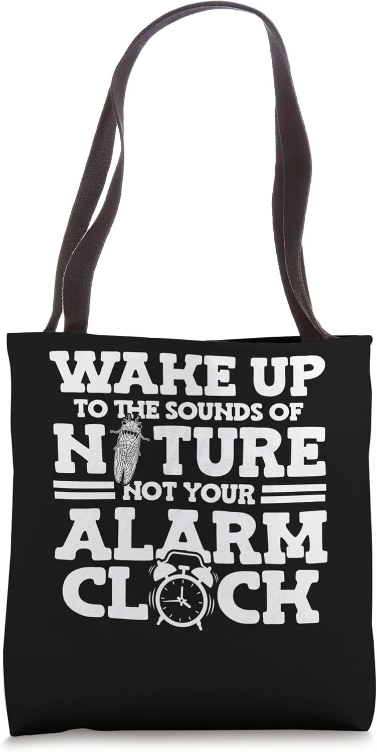 Wake Up To The Sounds Of Nature Hiker Alarm Clock Hiking Tote Bag