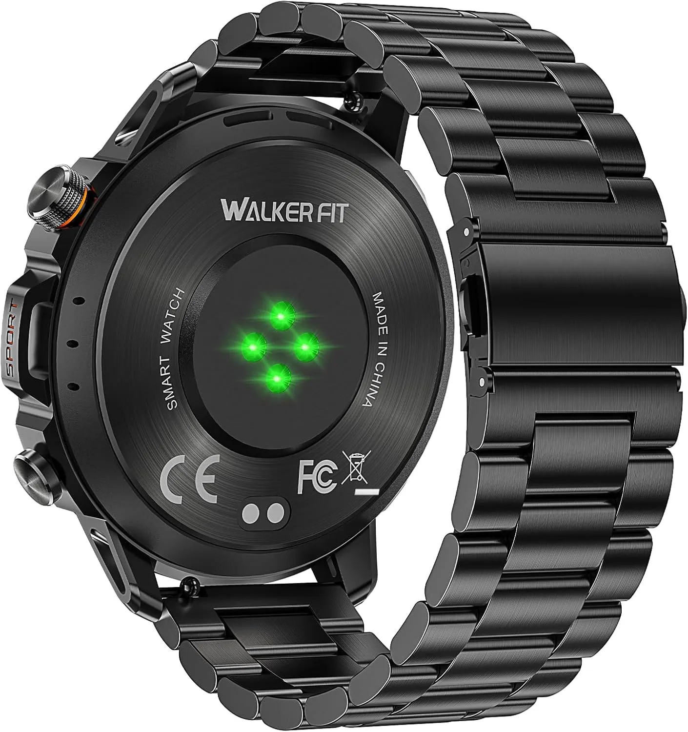 WalkerFit Military Rugged Smart Watch for Men 1.43" AMOLED Smartwatch,Alway-on,3ATM Waterproof for Swim,Accurate HR Sleep Monitor,Bluetooth Call Fitness Watch for iPhone Andriod Compatible,Steel Band