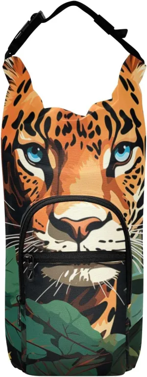 Water Bottle Carrier Bag Watercolor Wolf Family Pattern Bottle Pouch Holder Sports Water Bottle Accessories