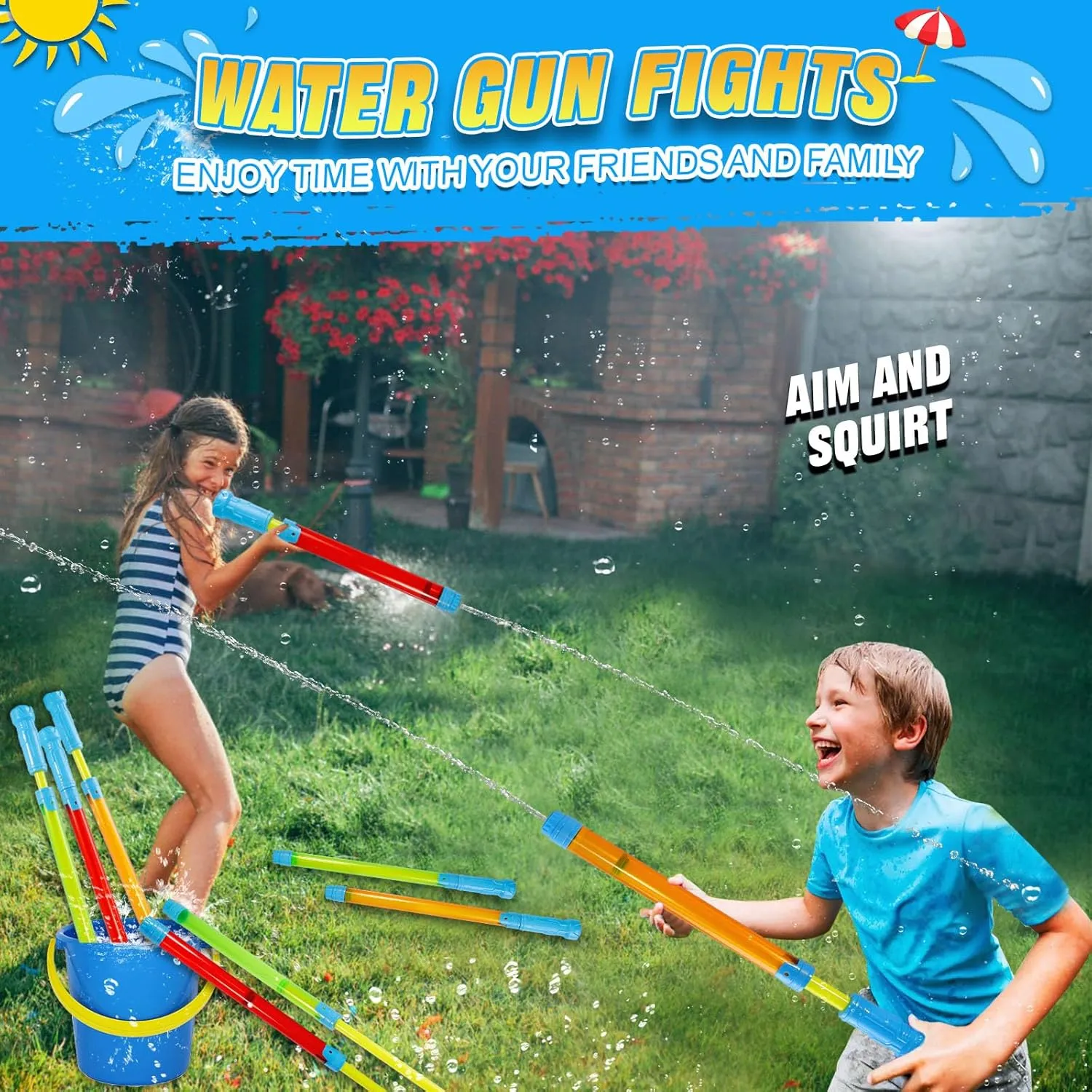 Water Guns for Kids - Water Pool Toys for Kids Ages 3-5, 4-8, 8-12 - Pool Games - Squirts Bulk Party Favors Outdoor Summer Beach Toys for Girls, Boys and Adults (12 Pack)