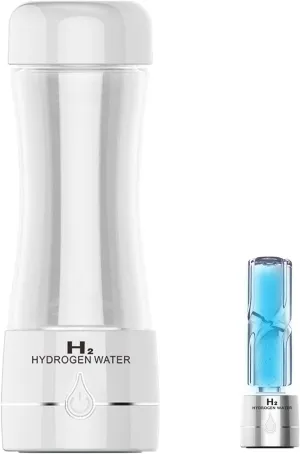Water Purifiers, Hydrogen Rich Water Bottle Generator, Double Chamber Technology H2 Maker Max 3000Ppb, Ozone Free Glass Bottle 350 ml