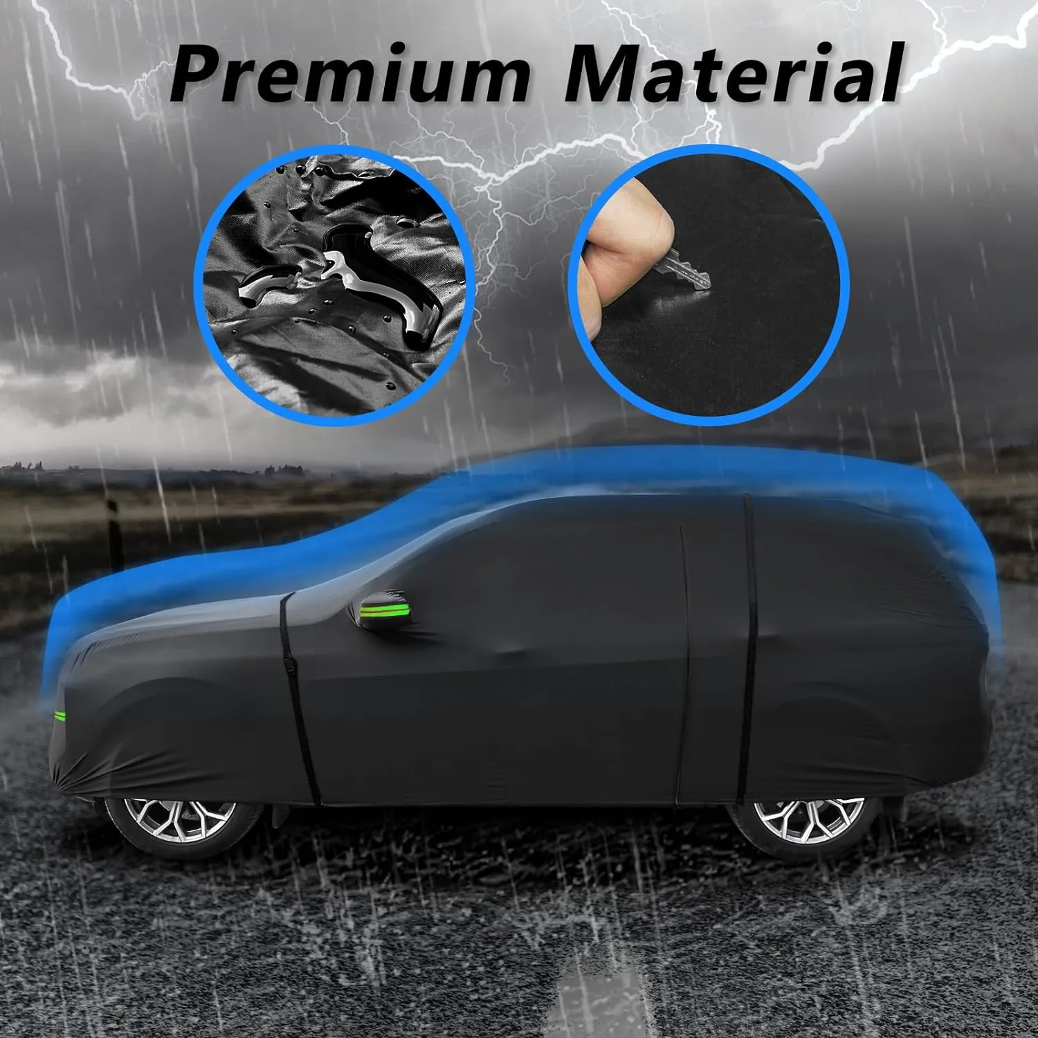 Waterproof Car Cover for Jeep Compass Ultra Light Easy to Install All-Weather Protection,with Zipper Door