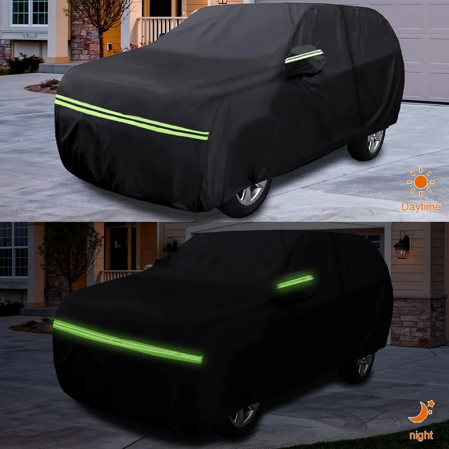 Waterproof Car Covers Replace for 2007-2025 Jeep Compass, 6 Layers All Weather Custom-fit Car Cover with Zipper Door & Windproof Bands for Snow Rain Dust Hail Protection (Compass)