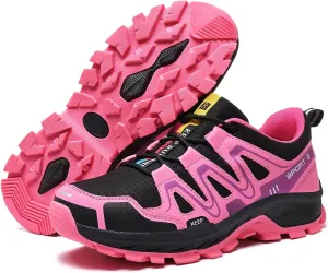 Waterproof Hiking Shoes Women Casual Lace-Up Non-Slip Lightweight Comfortable Running Tennis Fashion Sneakers for Women Walking Trekking Outdoor Shoes