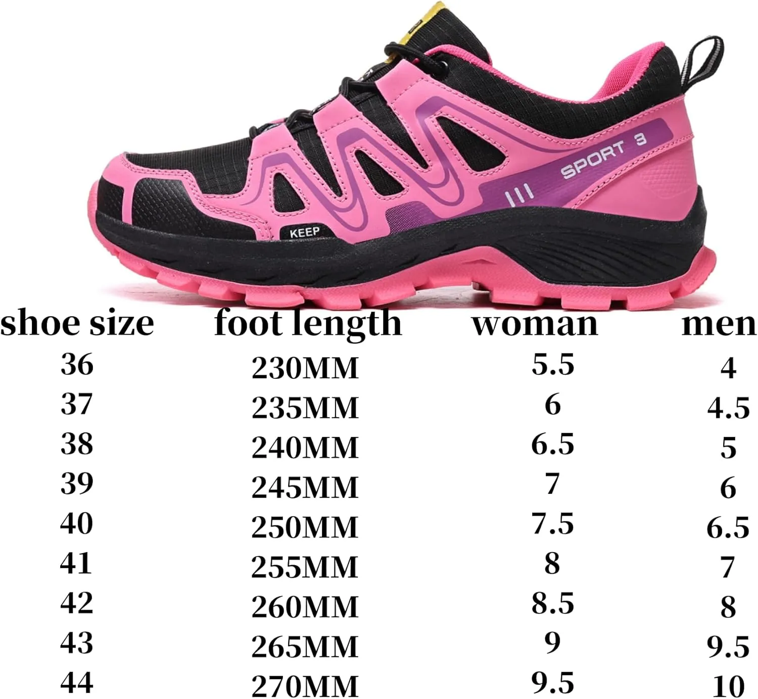 Waterproof Hiking Shoes Women Casual Lace-Up Non-Slip Lightweight Comfortable Running Tennis Fashion Sneakers for Women Walking Trekking Outdoor Shoes
