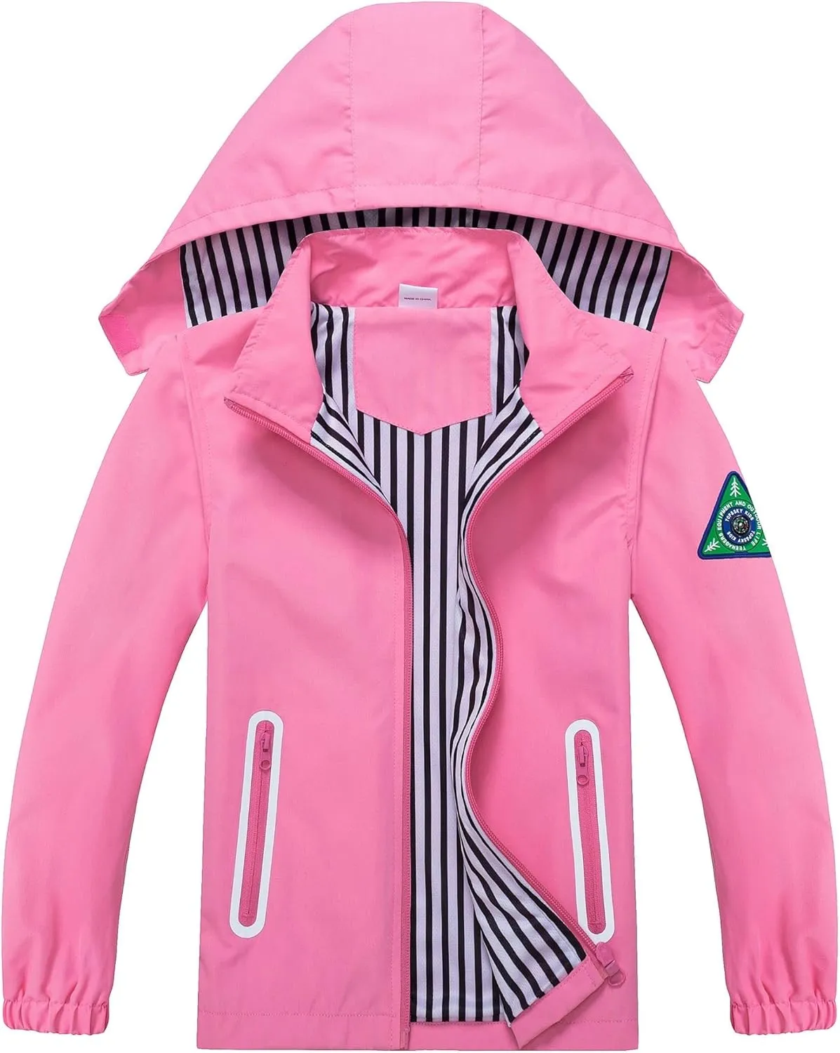 Waterproof Hooded Jacket for Boys Girls,Kids Raincoats Outdoor Windbreaker Dinosaur Rain Jacket