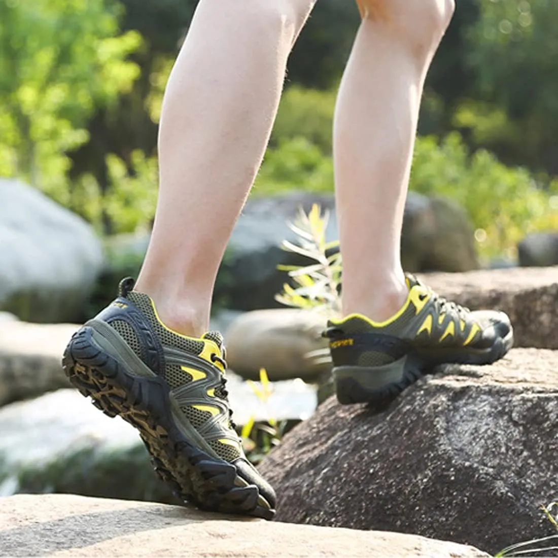 Waterproof Trekking Boots for Mens Womens Hiking Boots Outdoor Hiking Trekking Climbing Fishing Shoes Lightweight Trainers