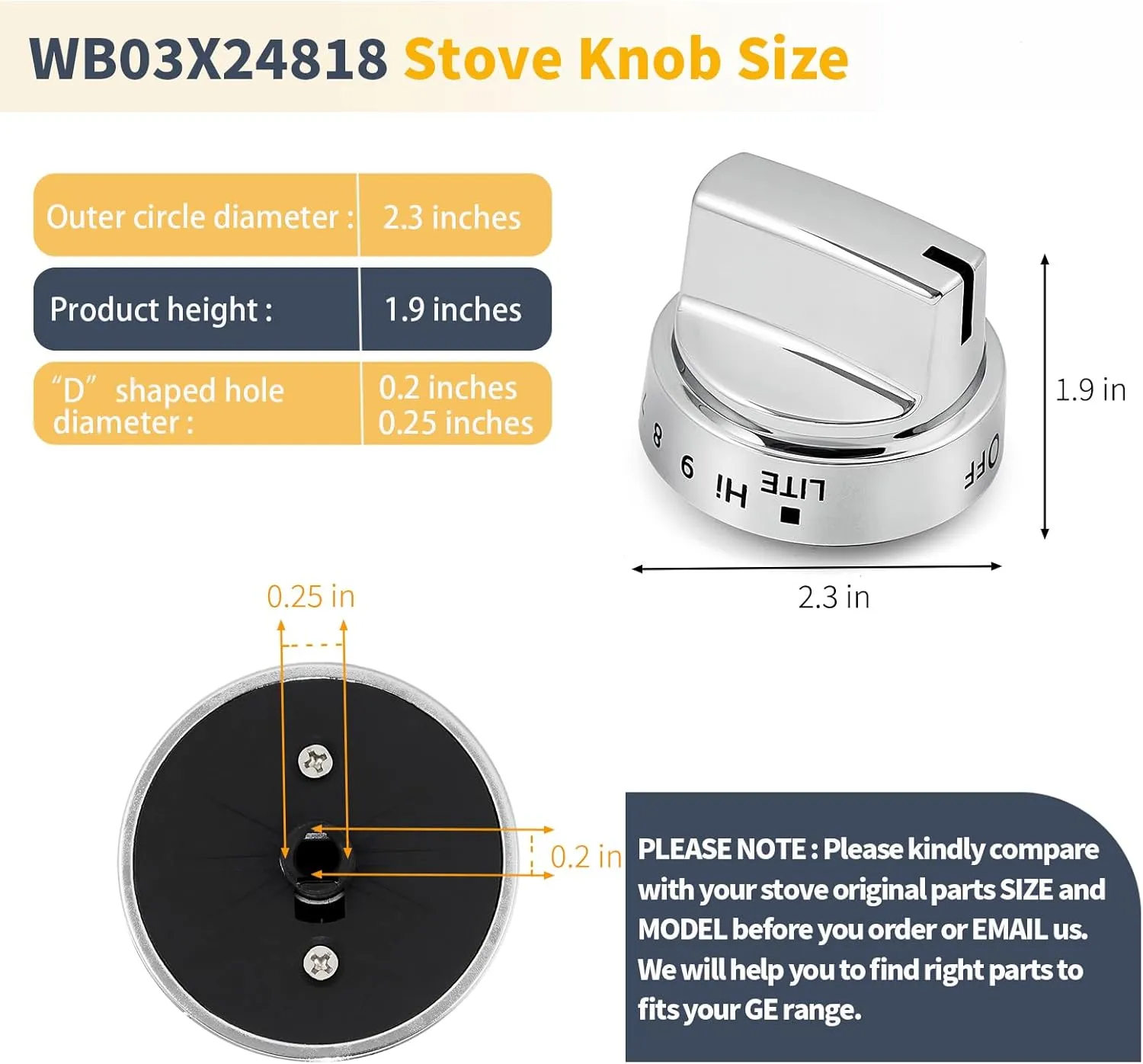 WB03X24818 222D5786P010 Stove knobs Replacement Parts for GE Stove Parts KIP 5G92 GE Gas Range Burner Cooktop Control Knobs Plastic General Electric Oven knobs 5 Pcs