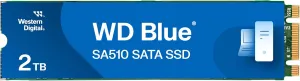 Western Digital 2TB WD Blue SA510 SATA Internal Solid State Drive SSD - SATA III 6 Gb/s, M.2 2280, Up to 560 MB/s - WDS200T3B0B