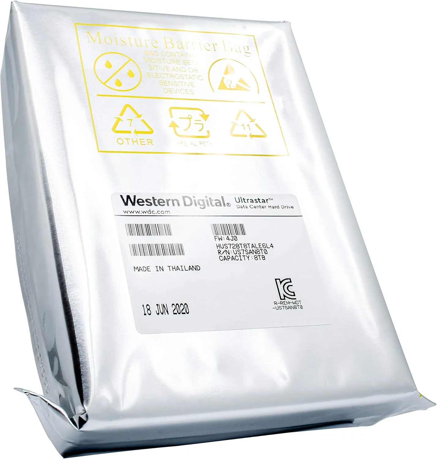 Western Digital 8TB Ultrastar DC HC320 SATA HDD - 7200 RPM Class, SATA 6 Gb/s, 256MB Cache, 3.5" - HUS728T8TALE6L4