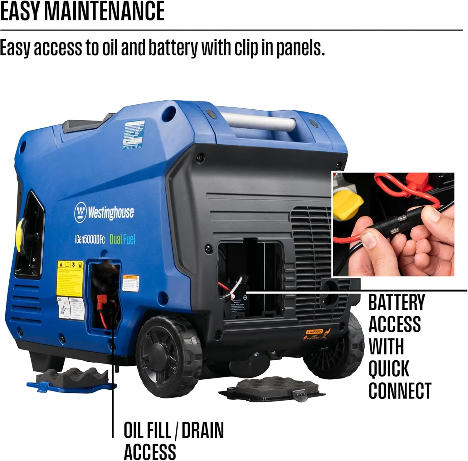 Westinghouse 5000 Peak Watt Super Quiet Dual Fuel Portable Inverter Generator, Remote Electric Start, Gas & Propane Powered, RV Ready, CO Sensor, Parallel Capable