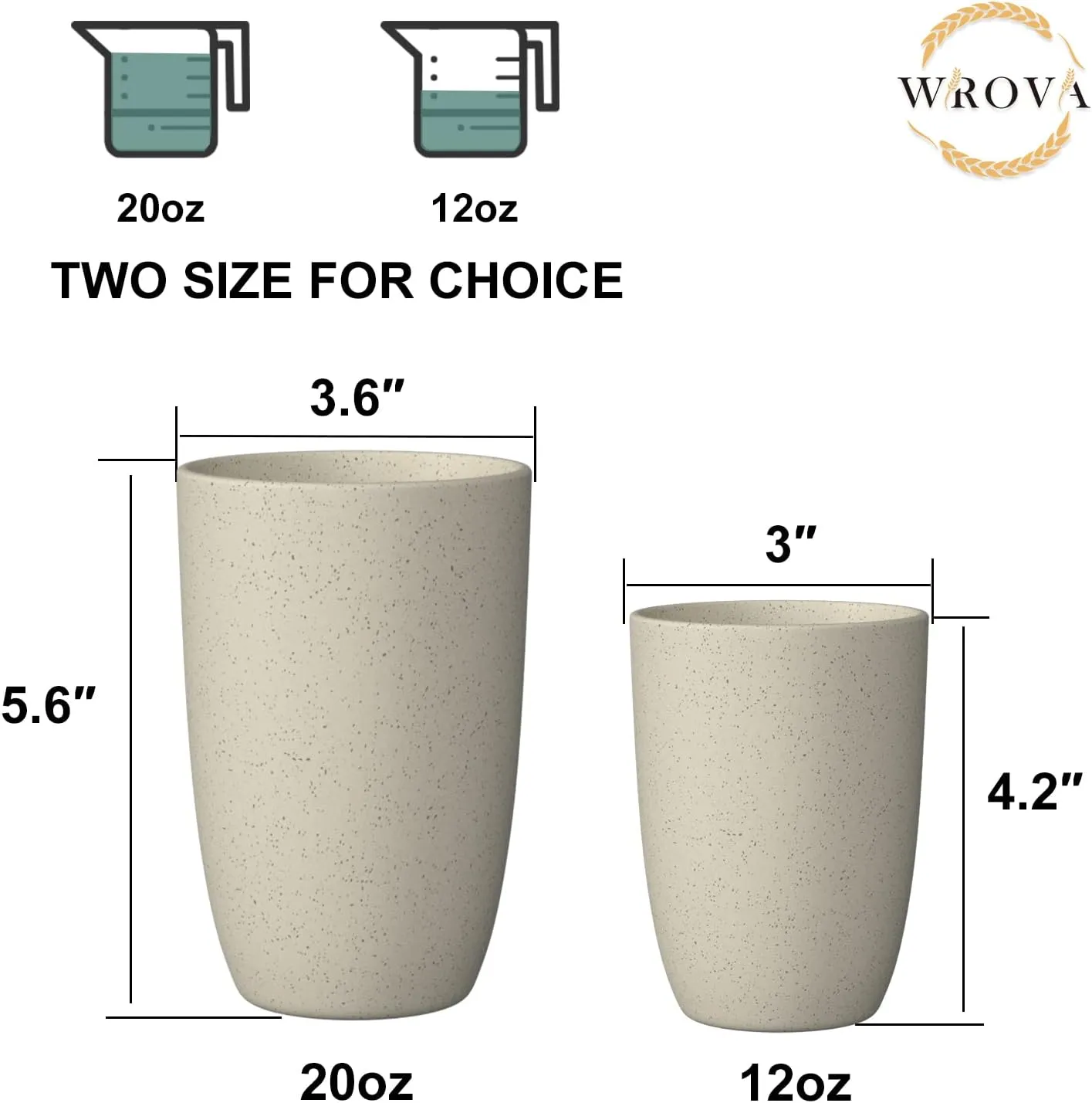 Wheat Straw Cups 6 PCS Good Alternative to Plastic Reusable Cups 20 oz Unbreakable Drinking Cup Reusable Dishwasher Safe Water Plastic Glasses Mixed Color