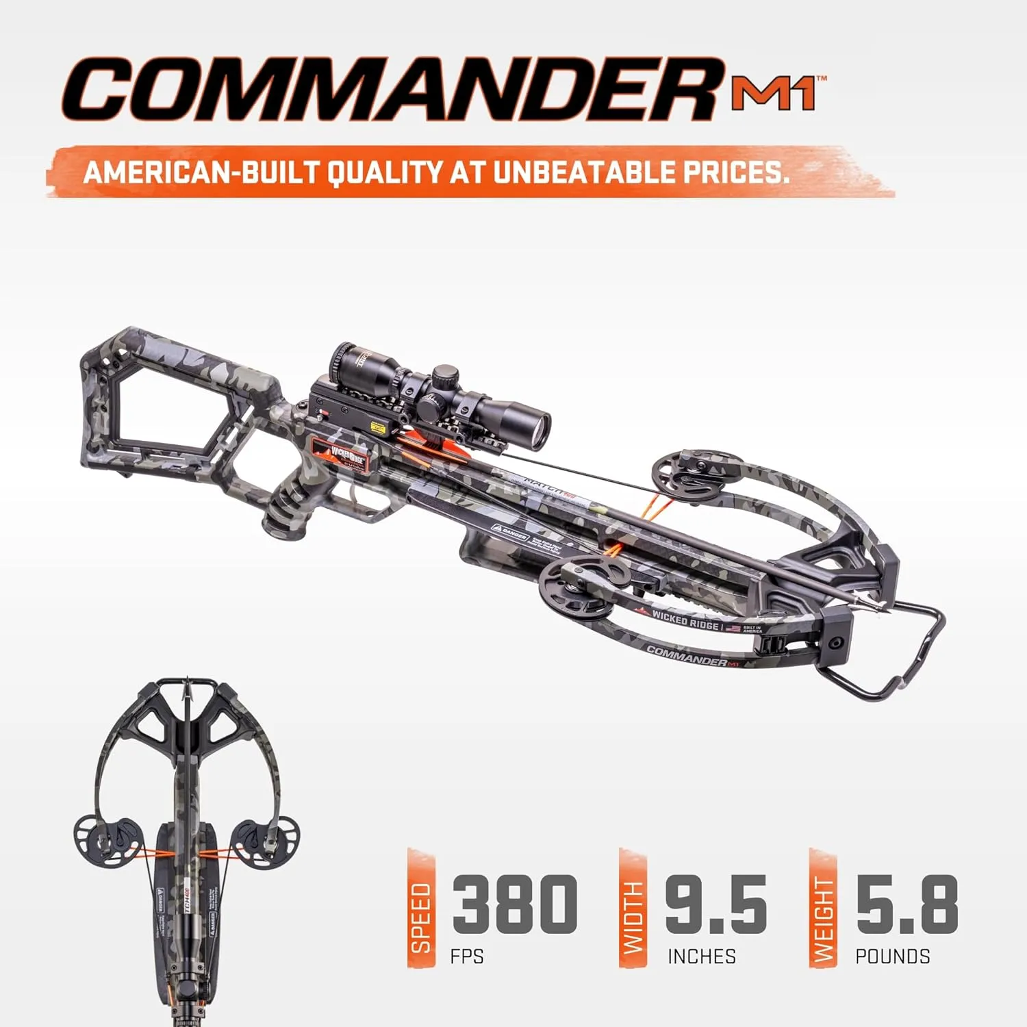 Wicked Ridge by TenPoint Commander M1, Peak Camo - 380 FPS - American-Built, Narrow Profile