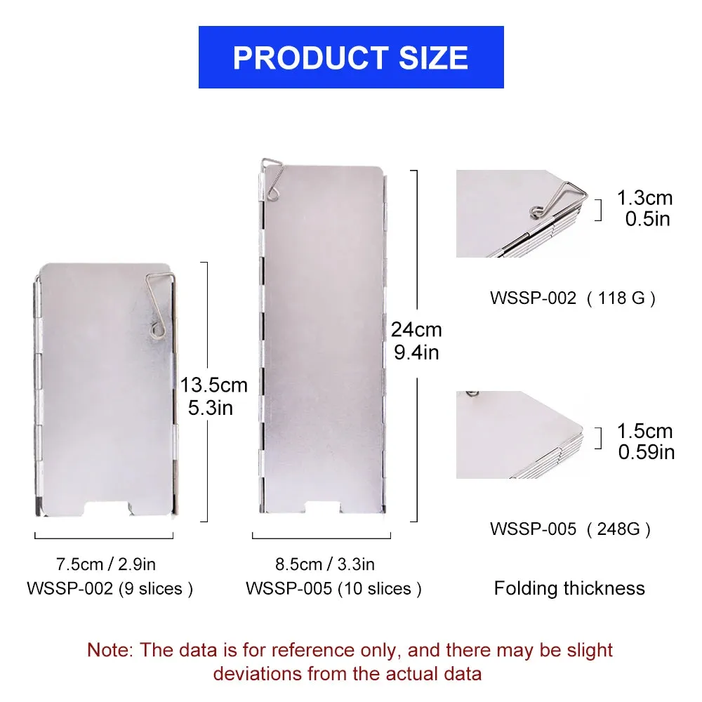 WIDESEA Folding Camping Wind Shield – Portable Aluminum Alloy Stove Screen for Outdoor Cooking