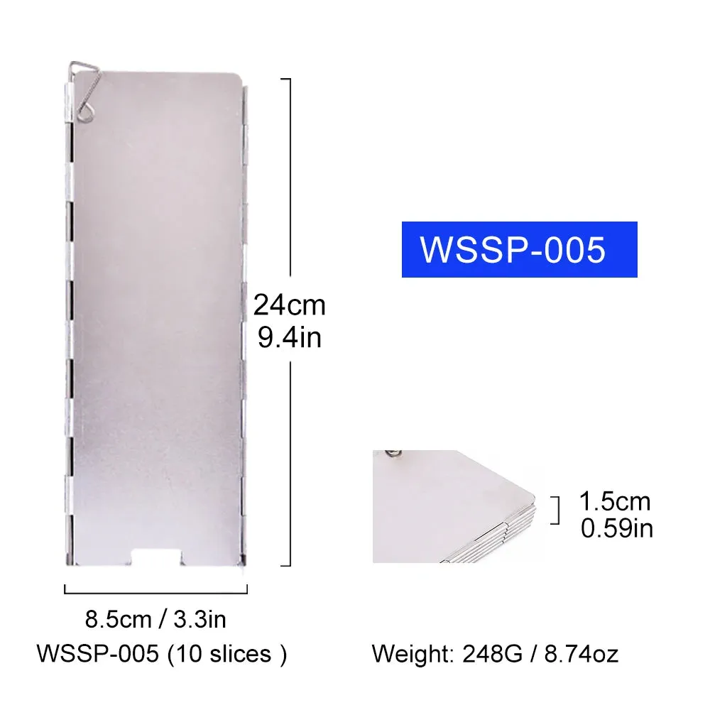 WIDESEA Folding Camping Wind Shield – Portable Aluminum Alloy Stove Screen for Outdoor Cooking