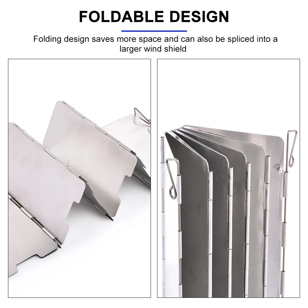 WIDESEA Folding Camping Wind Shield – Portable Aluminum Alloy Stove Screen for Outdoor Cooking