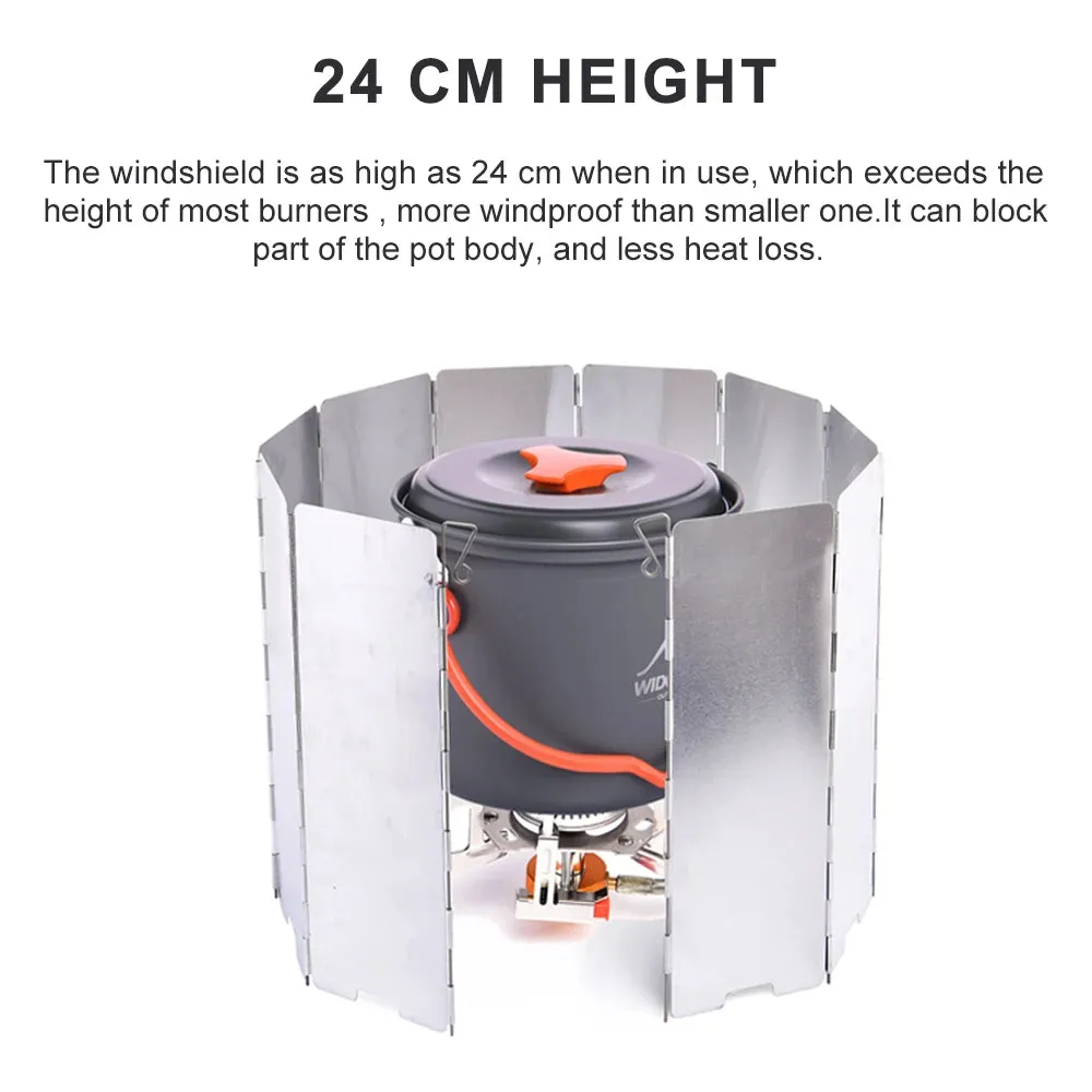 WIDESEA Folding Camping Wind Shield – Portable Aluminum Alloy Stove Screen for Outdoor Cooking