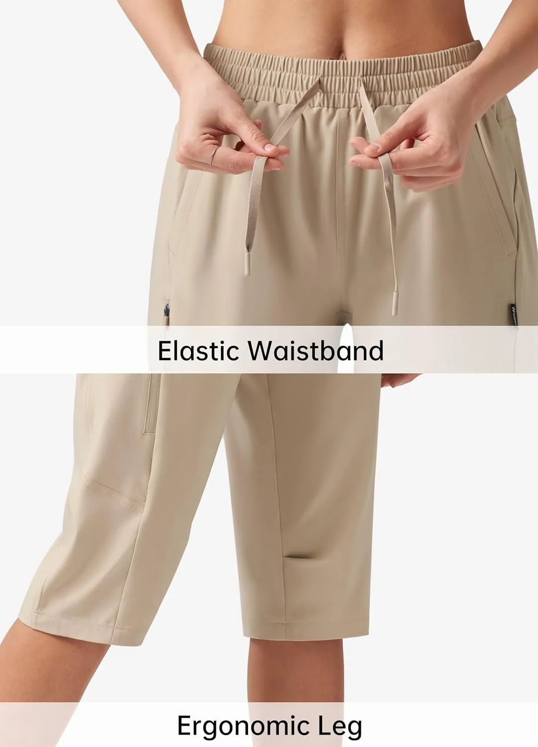 Willit Womens 15" Long Shorts Below Knee Length Capri Hiking Cargo Lightweight Quick Dry Water Resistant Zipper Pocket