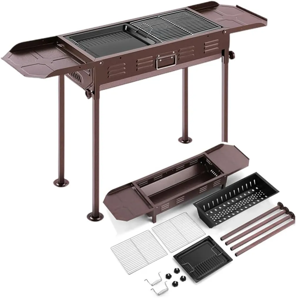 Wing Foldable Frying And Grilling Dual-purpose Barbecue Stove Outdoor Barbecue Rack