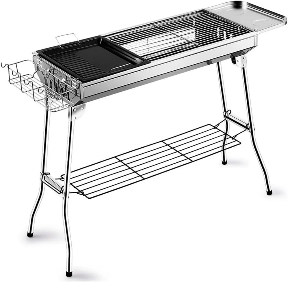 Wing Foldable Frying And Grilling Dual-purpose Barbecue Stove Outdoor Barbecue Rack
