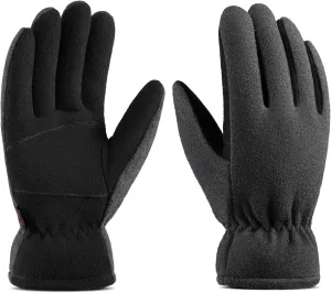 Winter Gloves for Men Women: -20°F Thermal Warm Deerskin Polar Fleece Cotton Glove