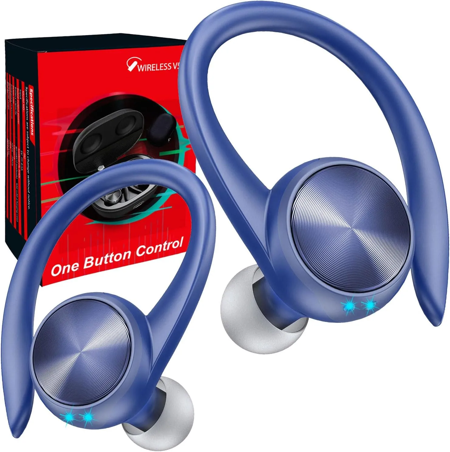 Wireless Earbuds 60hrs Bluetooth 5.3 Headphone Sport, 2024 Bluetooth Earbuds Stereo Deep Bass Over Ear Bud with Earhooks, ENC Noise Cancelling Mic, IPX7 Waterproof Earphone for Workout/Running