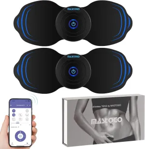 Wireless Tens Unit Muscle Stimulator - Two Sets of Tens Unit Massager for Pain Relief - Up to 12 Mode 20 Intensity Portable with App Controlled Bluetooth TENS EMS Muscle Stimulator Machine