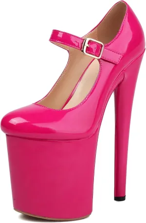Women Sexy Pole Dance Heels Stiletto High Heels Mary Jane Pumps Platform 8 Inch