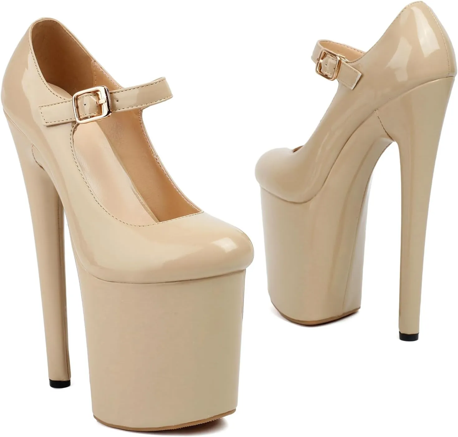 Women Sexy Pole Dance Heels Stiletto High Heels Mary Jane Pumps Platform 8 Inch