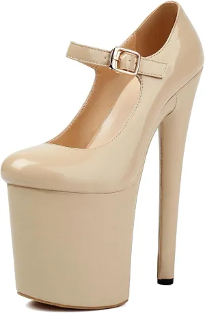 Women Sexy Pole Dance Heels Stiletto High Heels Mary Jane Pumps Platform 8 Inch