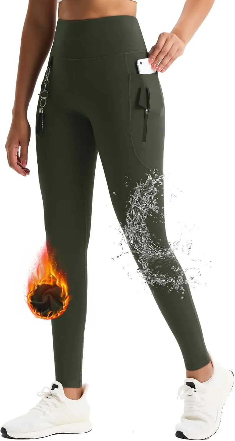 Women's 27" High Waisted Hiking Leggings with Zipper Pockets Tummy Control Workout Running Yoga Cargo Pants