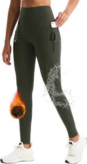 Women's 27" High Waisted Hiking Leggings with Zipper Pockets Tummy Control Workout Running Yoga Cargo Pants