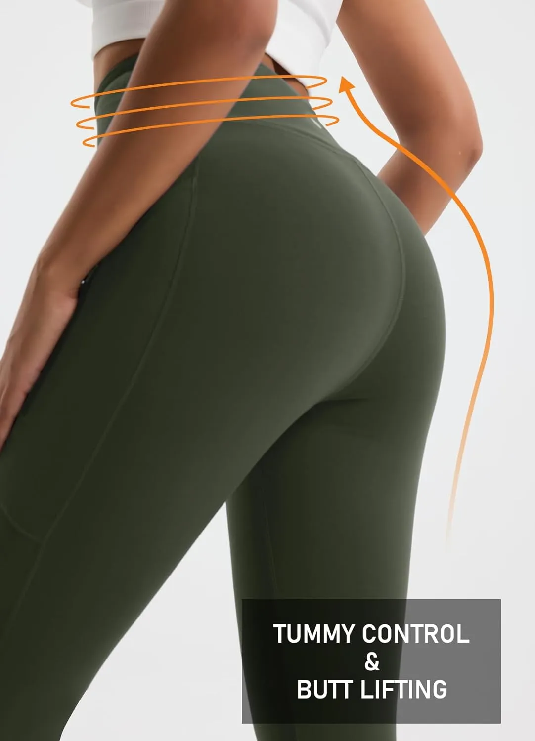 Women's 27" High Waisted Hiking Leggings with Zipper Pockets Tummy Control Workout Running Yoga Cargo Pants
