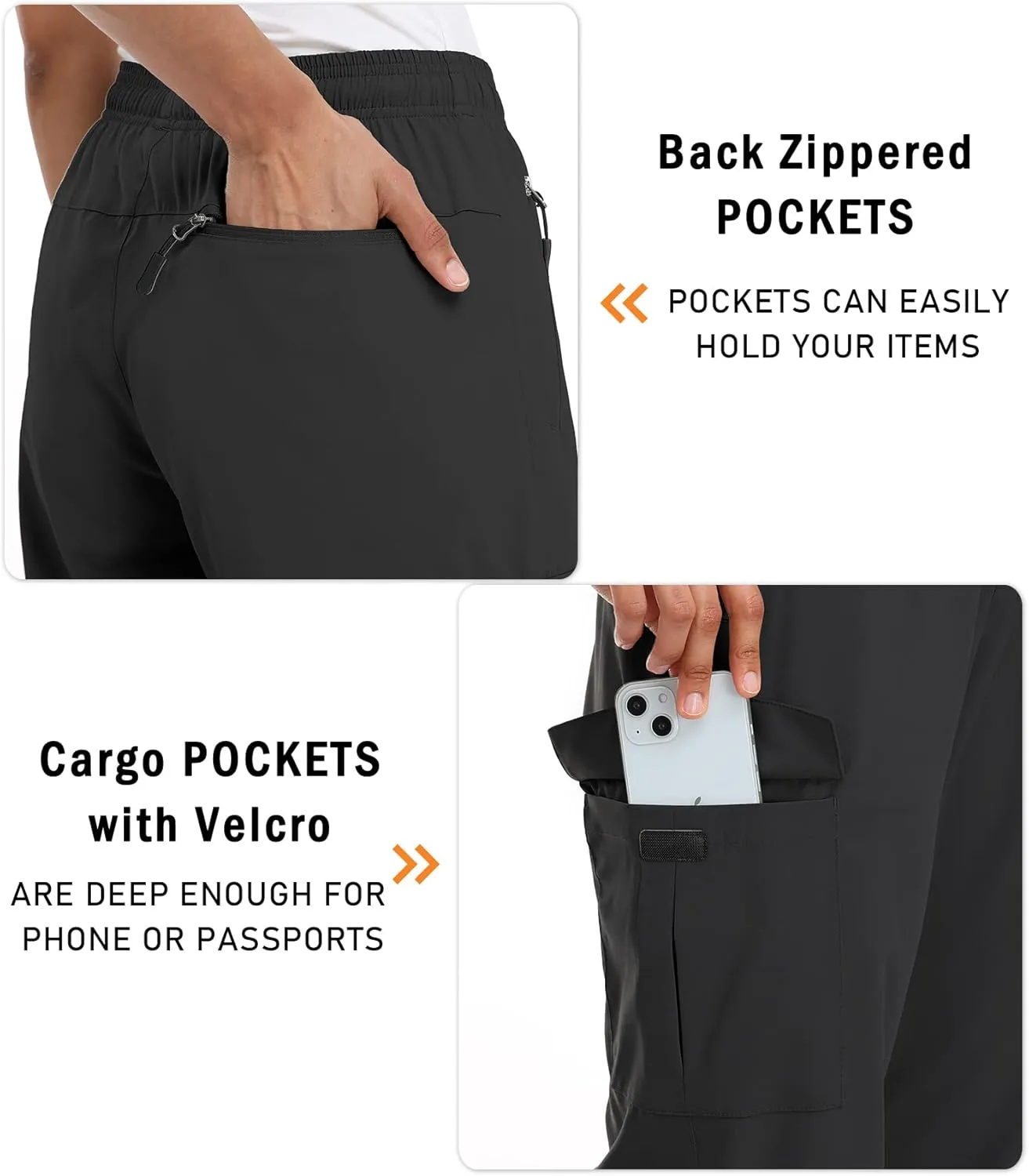 Women's Cargo Hiking Pants Camping Fishing Drift Quick Dry Water Resistant UPF50  Workout Travel Pants 5 Zip Pockets