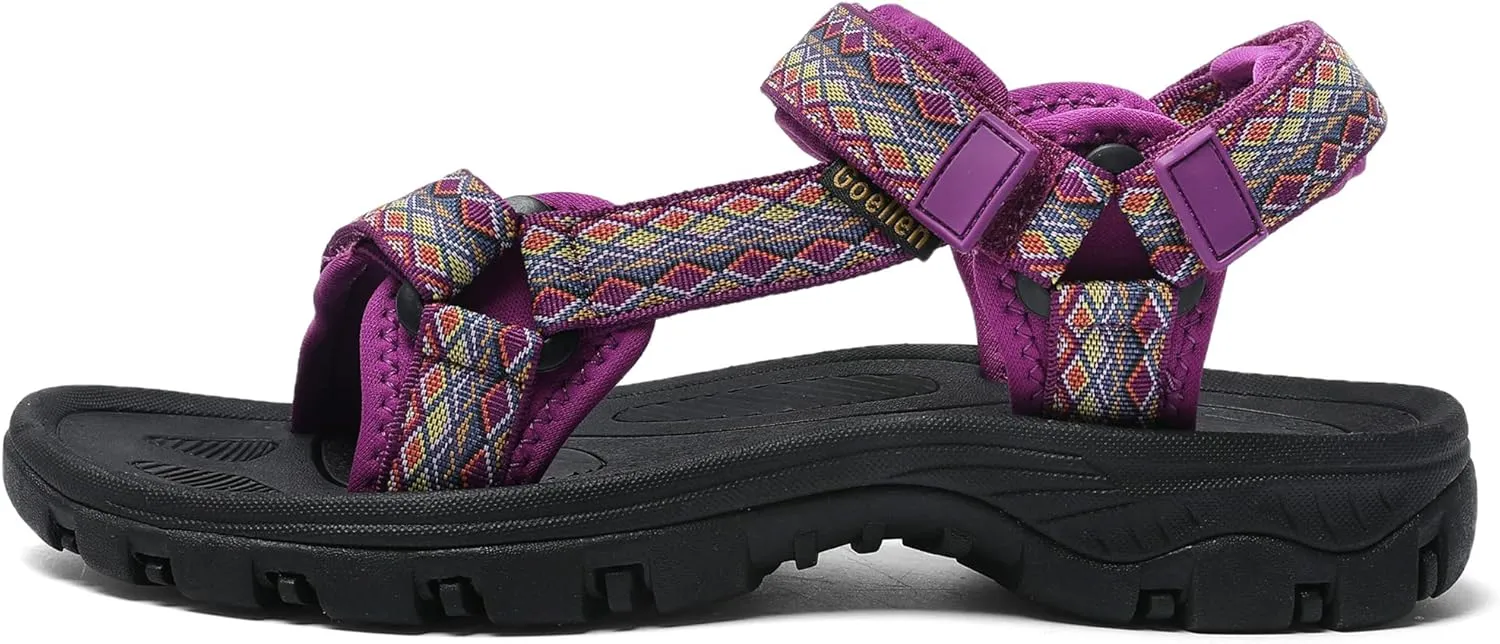 Women's Hiking Sport Sandals Water Outdoor Athletic Shoes With Arch Support Adjustable Beach Shoes