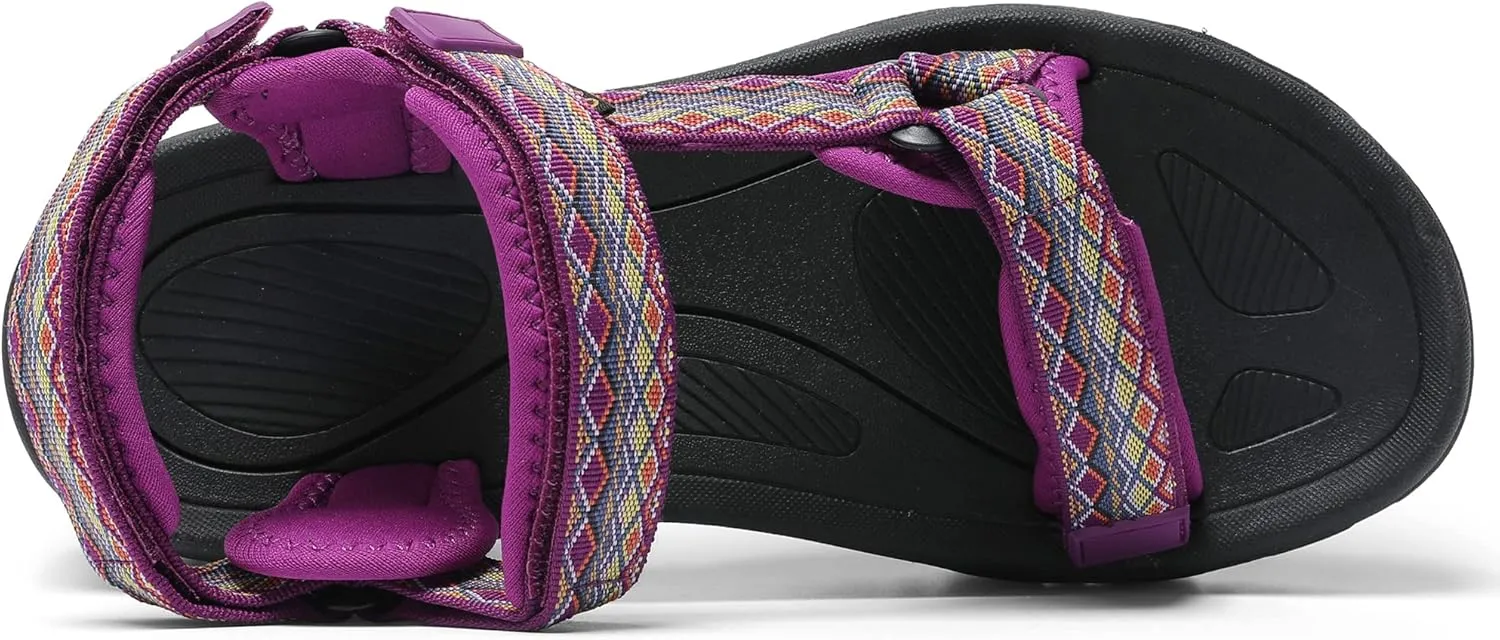 Women's Hiking Sport Sandals Water Outdoor Athletic Shoes With Arch Support Adjustable Beach Shoes