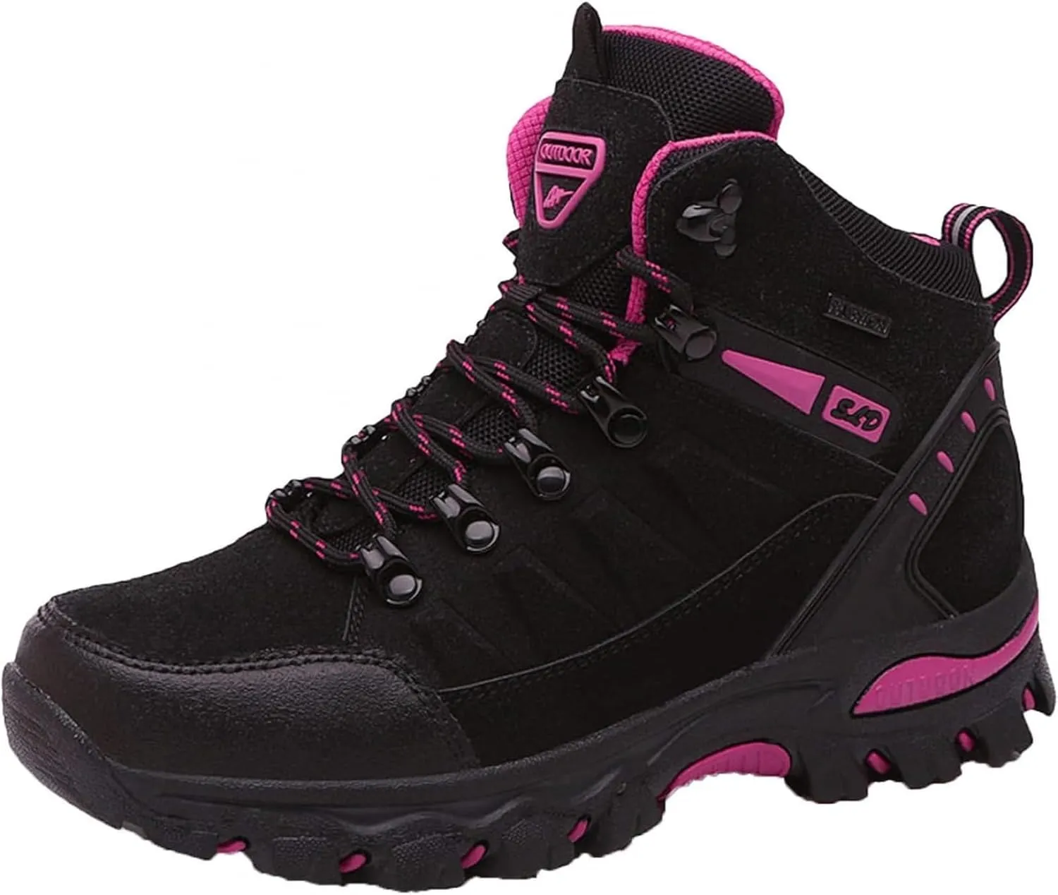 Women's Lightweight Hiking Shoes Mid Height Laces Comfortable Walking Sneakers Outdoor Travel Trekking Camping Adventure Shoes Slip Resistant All-Terrain Hiking Boot for Women Men