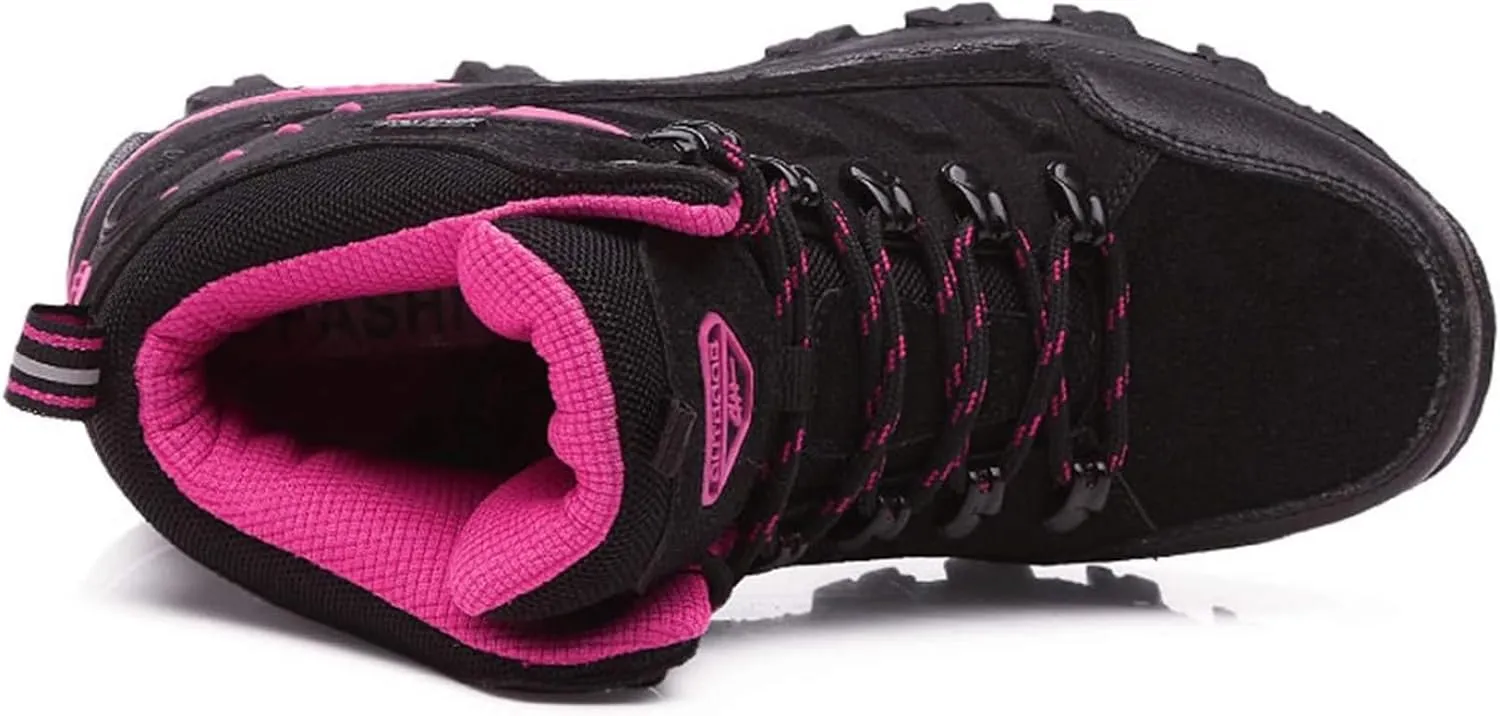 Women's Lightweight Hiking Shoes Mid Height Laces Comfortable Walking Sneakers Outdoor Travel Trekking Camping Adventure Shoes Slip Resistant All-Terrain Hiking Boot for Women Men