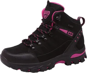 Women's Lightweight Hiking Shoes Mid Height Laces Comfortable Walking Sneakers Outdoor Travel Trekking Camping Adventure Shoes Slip Resistant All-Terrain Hiking Boot for Women Men