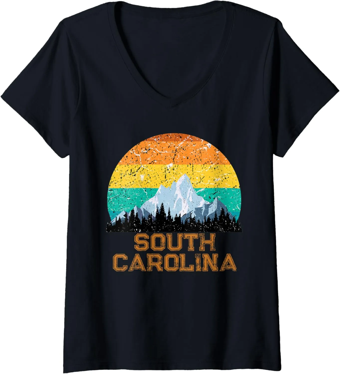Womens Sunset South Carolina SC Souvenir Love Vintage State Outfit V-Neck T-Shirt