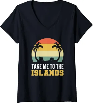 Womens The Islands Explorer or Backpacker V-Neck T-Shirt