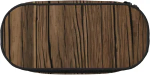 Wood Grain Print Simple rectangle Pen bag Storage case for Office supplies,cosmetics,toiletries