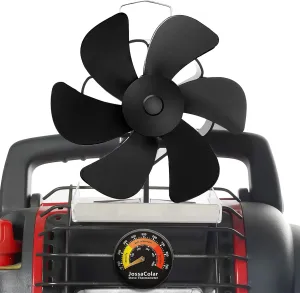 Wood Stove Fan for Big Buddy Heater, Heat Powered Fireplace Fan Thermoelectric Thermal Fan with Bracket being Fixed on Propane heater, Camping/Picnics/Indoor Use