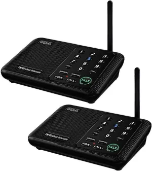 Wuloo Intercoms Wireless for Home 1 Mile (5280 Feet) Range 10 - Channel, Wireless Home Intercom System for House Business Office, Room to Room Intercom, Home Communication System (2 Packs, Black)