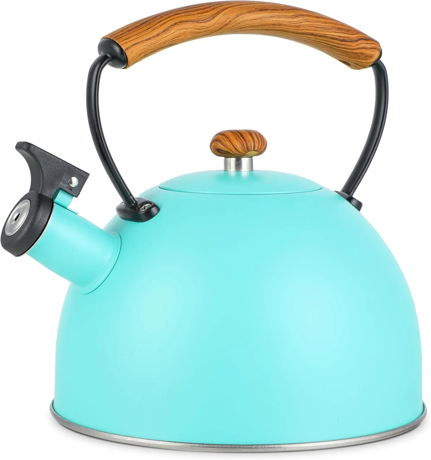 YSSOA Whistling Stovetop Tea Kettle, 3.17 Quart Stainless Steel Teapot with Cool Touch Ergonomic Handle, Hot Water Fast to Boil, Blue