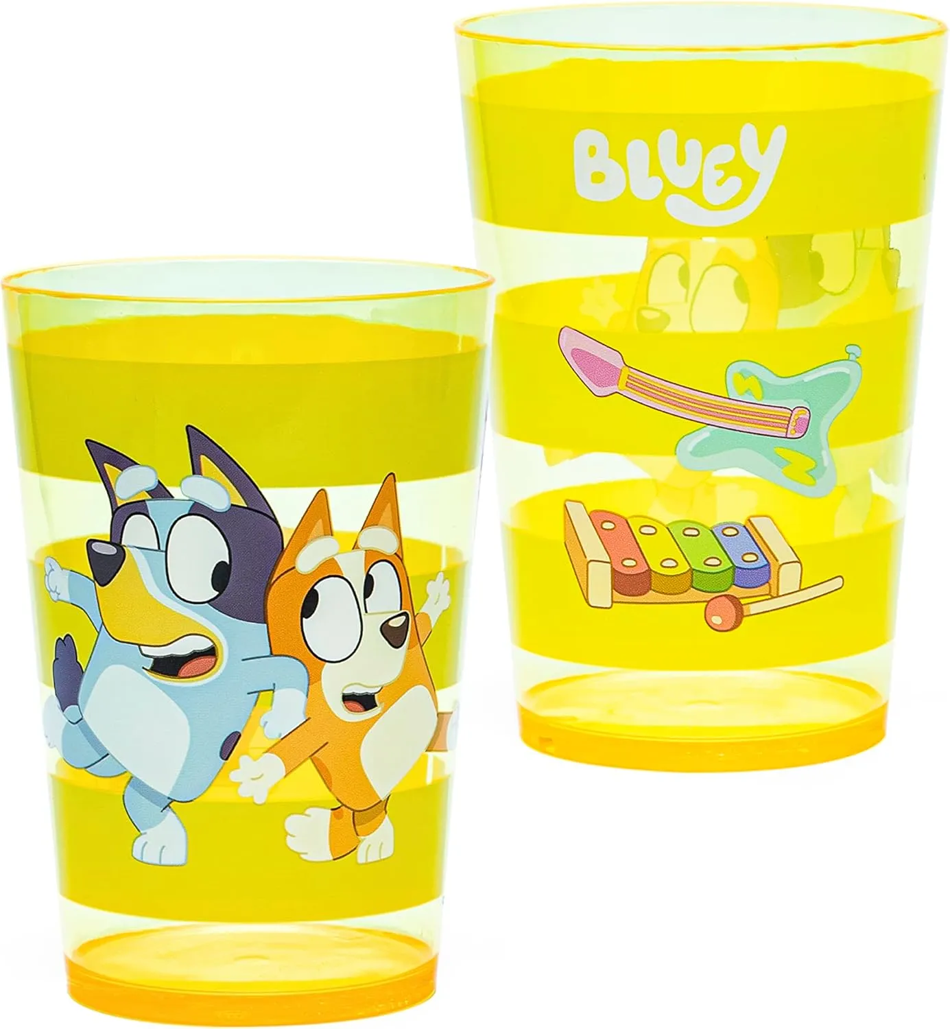 Zak Designs Bluey Nesting Tumbler Set Includes Durable Plastic Cups with Variety Artwork, Fun Drinkware is Perfect for Kids (14.5 oz, 4-Pack, Non-BPA)