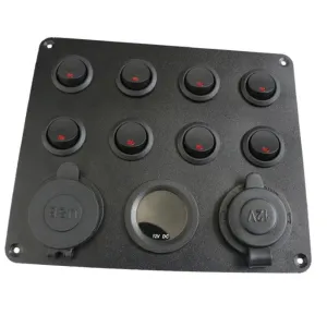 Zerodeko Gang Car Control Panel with Dual USB Charger Digital Voltmeter Switch Panel for Rv and Truck Multi Function Power Outlet for External Devices