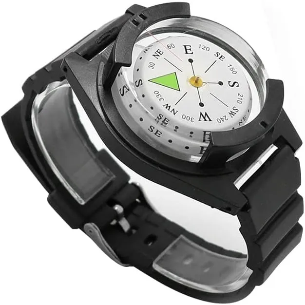 Zhong Wrist Compass for Outdoor Hiking Camping Diving High Precision Professional Wrist Diving Compass
